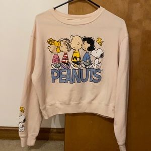 Peanut sweatshirt cropped light peachy/cream color